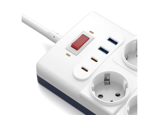 WiWU Wi-S008 PS1042 20W GaN 14-in-1 High Capacity Power Strip